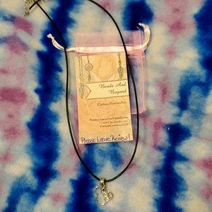 Leather rope minnie mouse pendant necklace